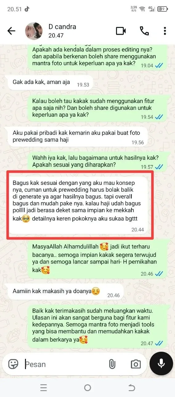 Screenshot WhatsApp D candra