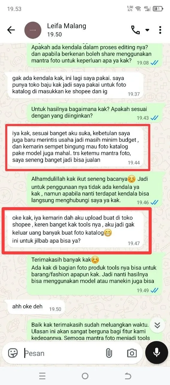 Screenshot WhatsApp Leifa Malang